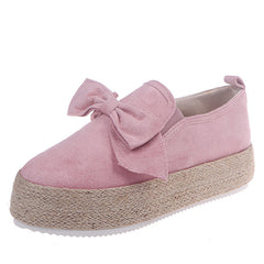 Womens Flats Shoes Espadrilles Flatforms Bowknot Suede Hemp Rope