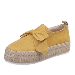 Womens Flats Shoes Espadrilles Flatforms Bowknot Suede Hemp Rope