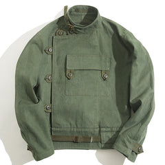 Motorcycle Jacket Ami Khaki Cotton Washed Water Army Green Jacket Men