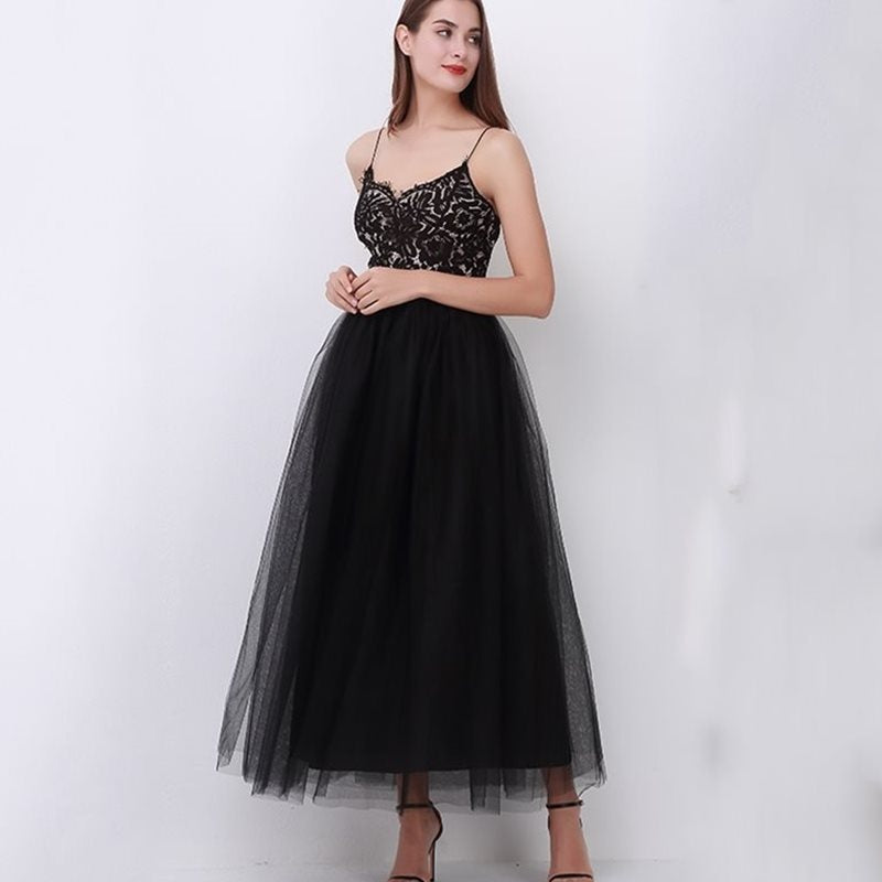 Lace Princess Tulle Long Drees Tutu Skirts For Women