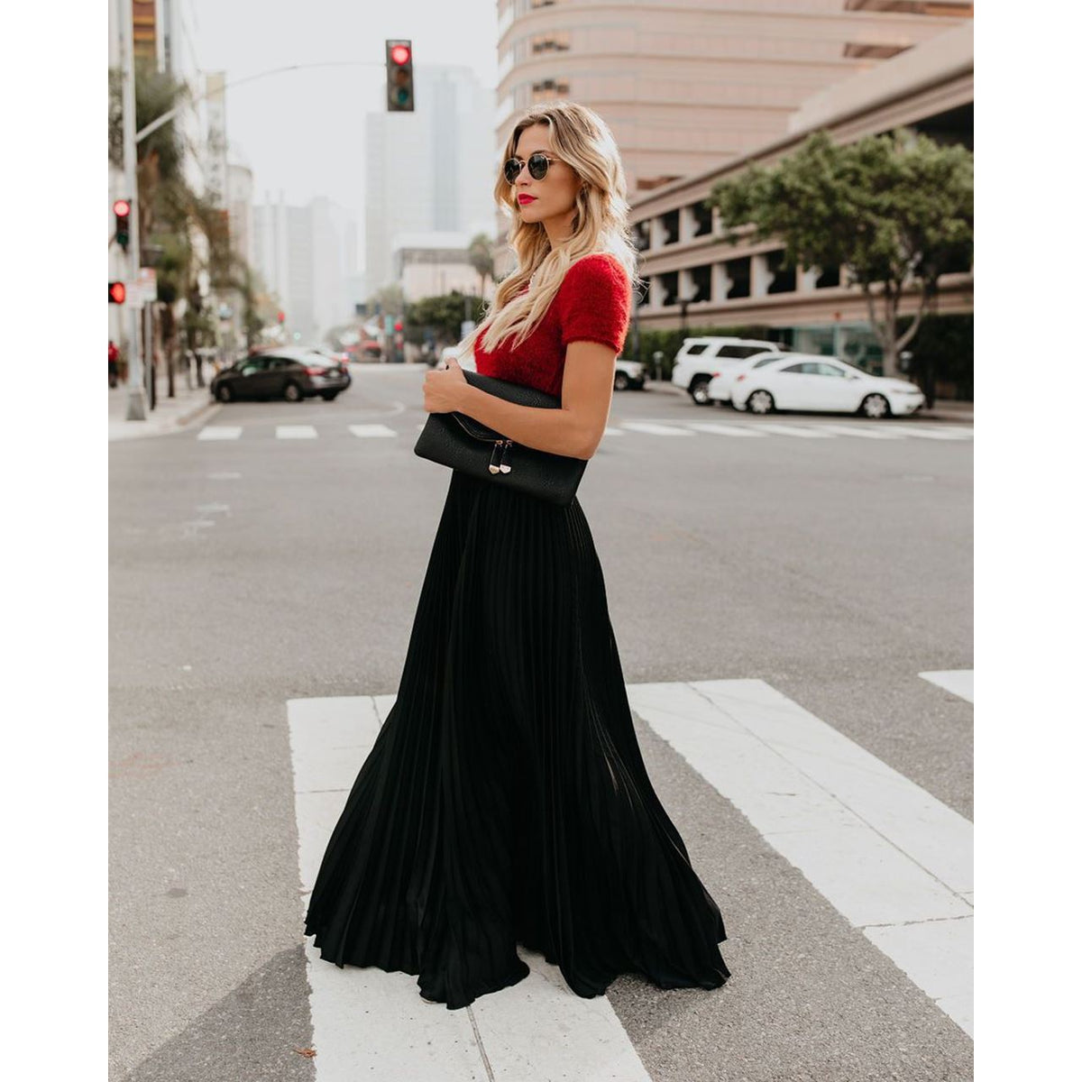 Women fashion casual skirt girls high Waist long skirts