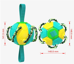 Interactive Dog Football Soccer Ball With Tabs Inflated Training Toy Outdoor Border Collie Balls Pet Products