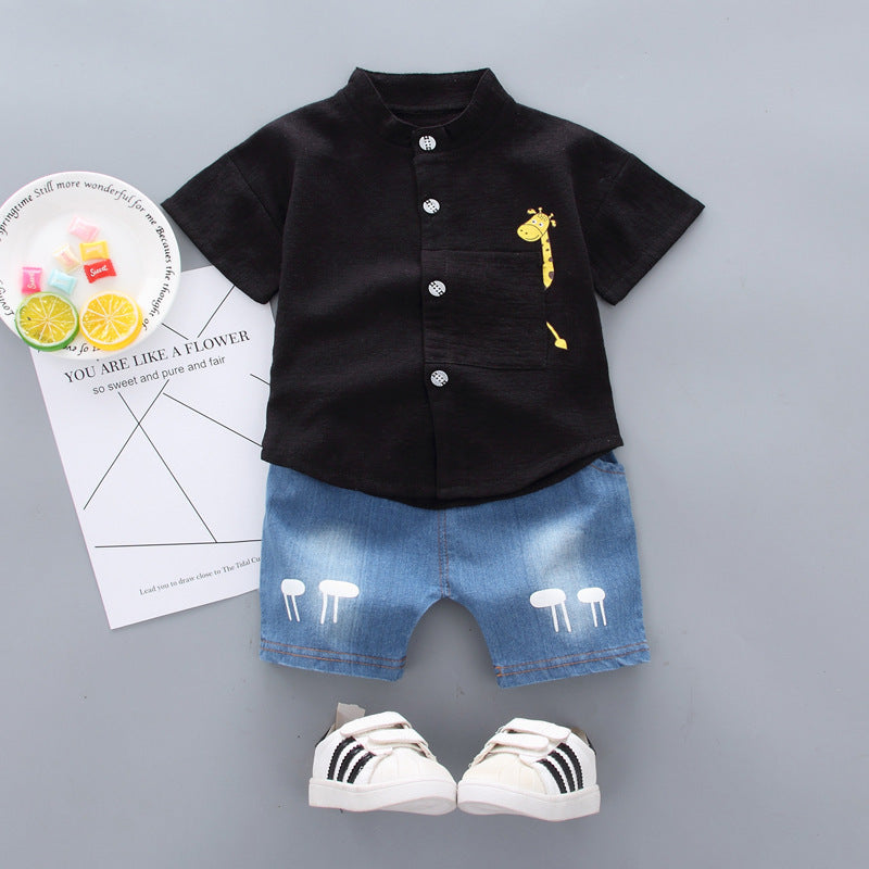 Baby Boy Short Sleeve Children's Clothing Summer New Clothes Handsome Shirt Cute