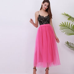 Lace Princess Tulle Long Drees Tutu Skirts For Women