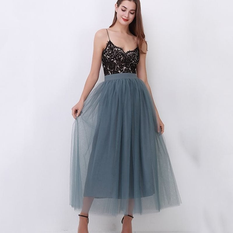 Lace Princess Tulle Long Drees Tutu Skirts For Women